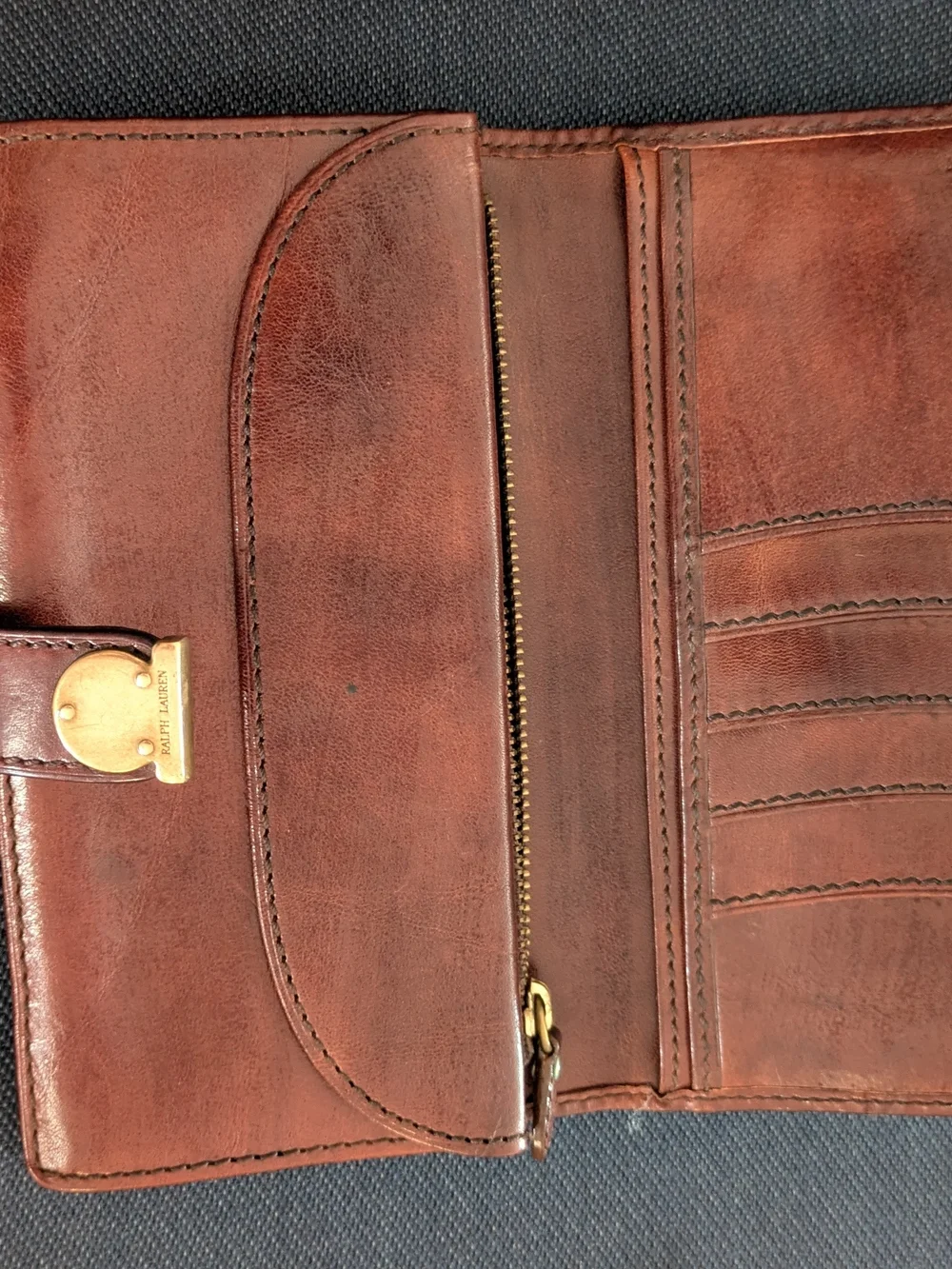 Ralph Lauren Vintage Women's Wallet (Brown Cognac Leather)